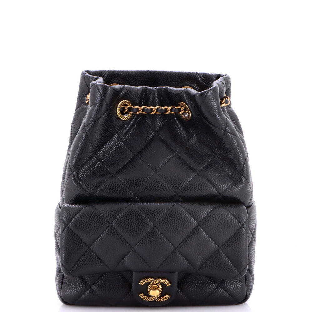 Chanel Small CC Drawstring Front Pocket Backpack